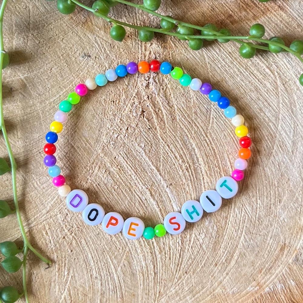 Mac Miller Inspired Dope Shit Beaded Bracelet | Elastic Stretch Fit